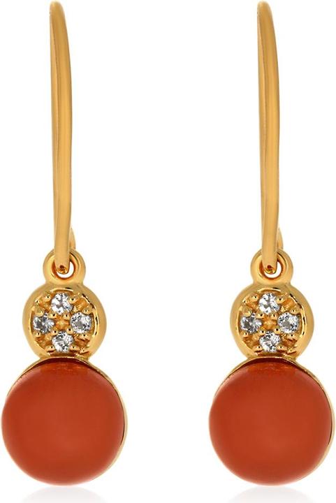 Image du produit Xen Boucles d'oreilles avec pierre de lune Chocolate et topaze blanche env. 3,07 ct. plaqué or jaune (Argent sterling 925)