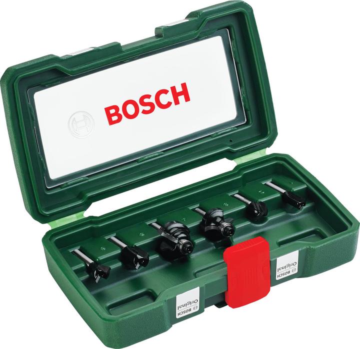 Produktbild Bosch Zubehör HM-Fräser-Set mit 6 mm Schaft, 6-teilig