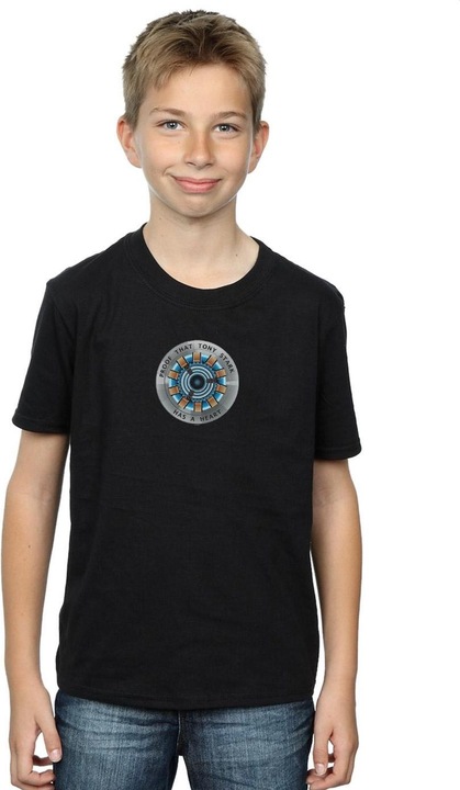 Actual product image Boys Avengers Endgame Tony Stark Heart T-Shirt (128)