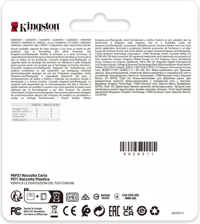 Actual product image Kingston DataTraveler SE9 G3 (128 GB, USB 3.2, USB-A)