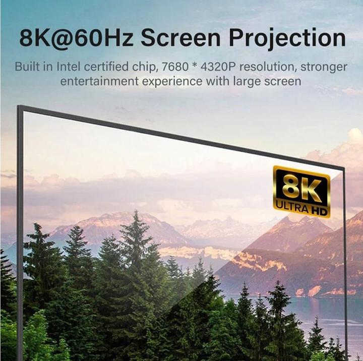 Actual product image PowerGuard Thunderbolt 4 Nylon Braid 0.5m 40 Gbps 100 Watt 8K (0.50 m, 100 W)