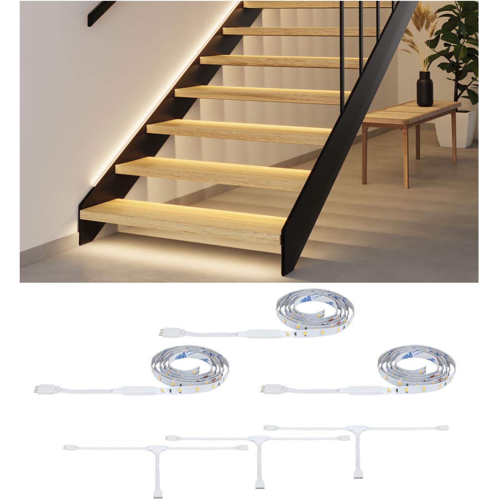 Paulmann, Striscia LED, MaxLED Stair Stripe (Bianco, 100 cm, Interno)