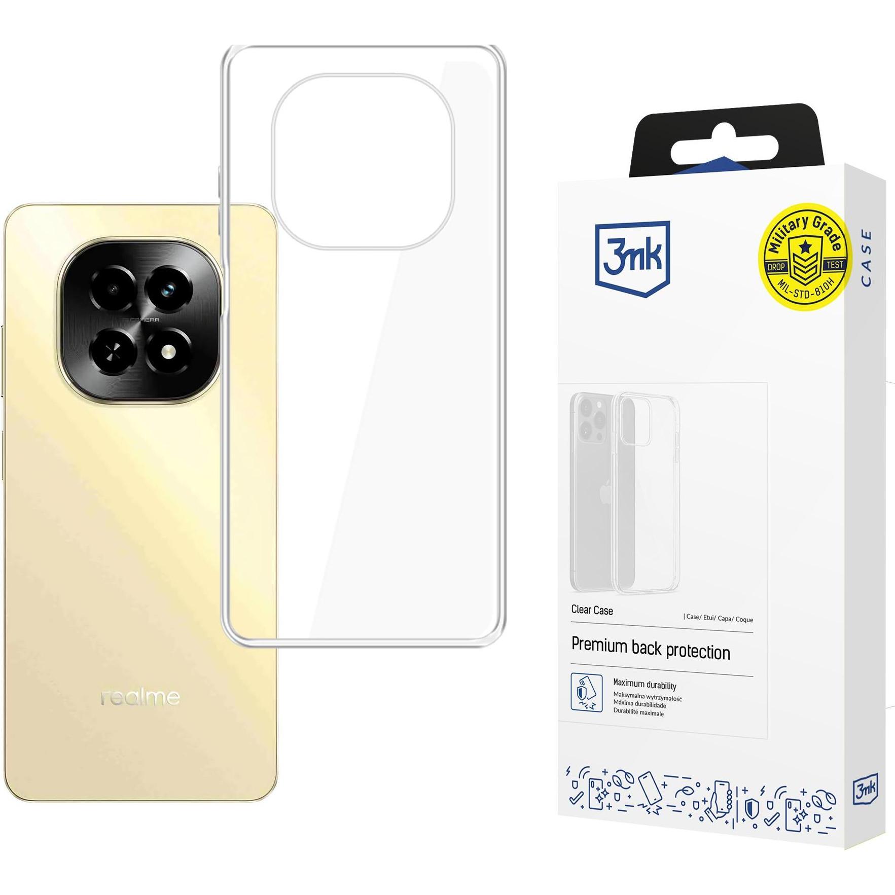 3MK Custodia trasparente per Realme C63 5G - Trasparente (Realme C63), Cover smartphone, Trasparente