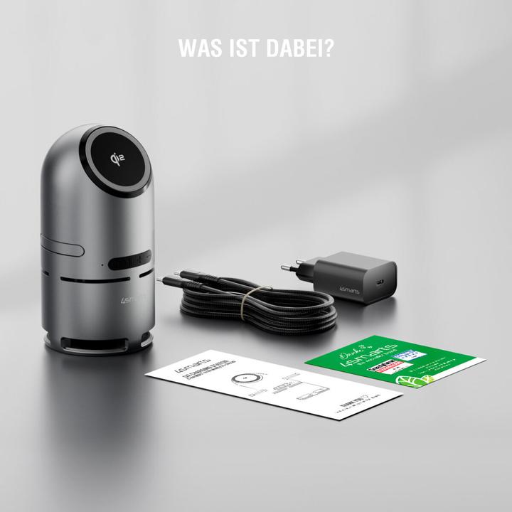 Actual product image 4smarts Wireless Charger 3-in-1 ChargeBot Sound Spacegrau (15 W)