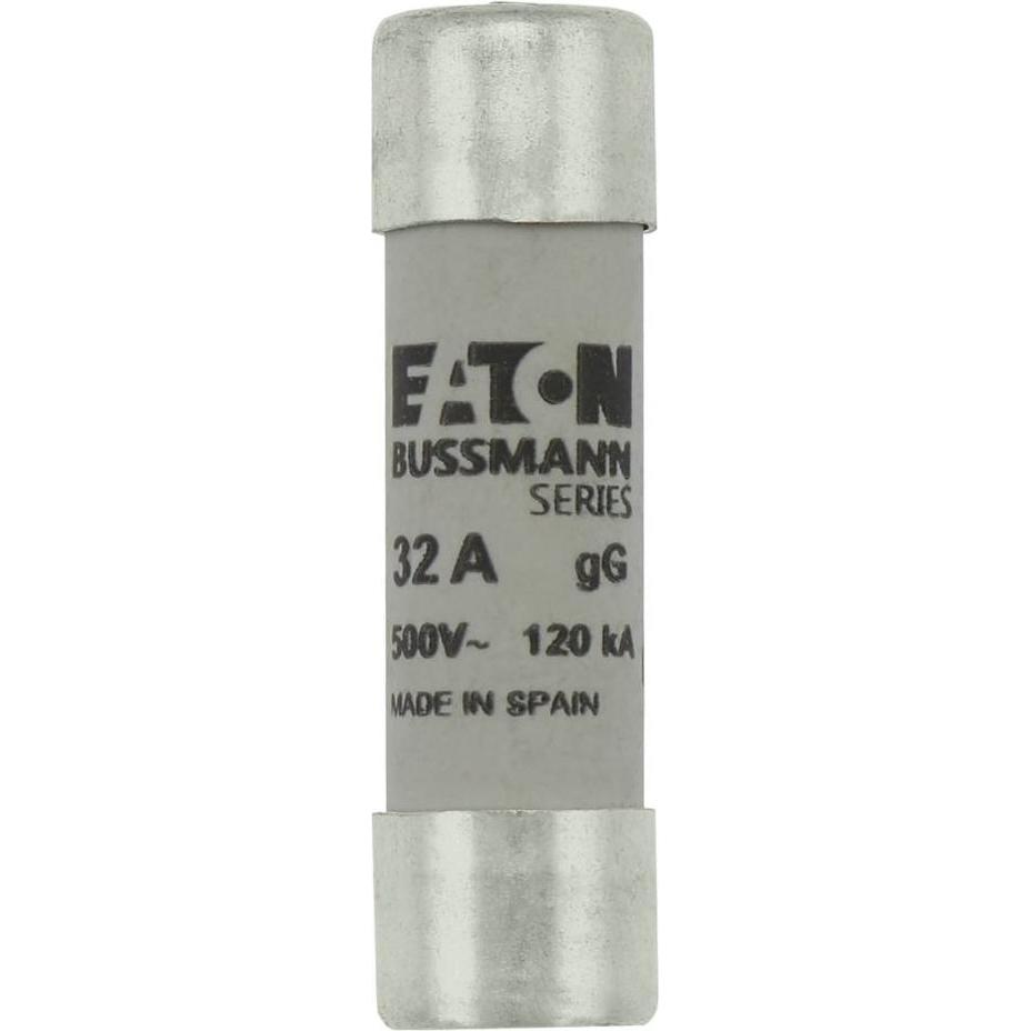 10x Eaton, Sicherung, Sicherungseinsatz, Niederspannung, 32 A, AC 500 V, 120 kA, 14 x 51 mm, gL/gG, IEC, Mit Schlagmelde...