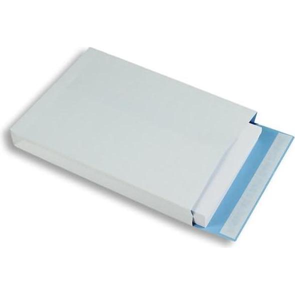 Thumbnail - Blanke, Versandtasche + Luftpolstertasche, Faltentaschen 250x353x40mm B4 130g/qm HK VE=250 Stück weiss/blau (1 x)