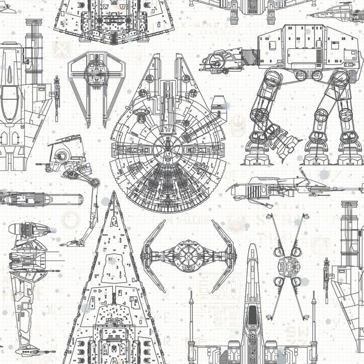 Roommates Star Wars Blueprint Peel & Stick Wallpaper