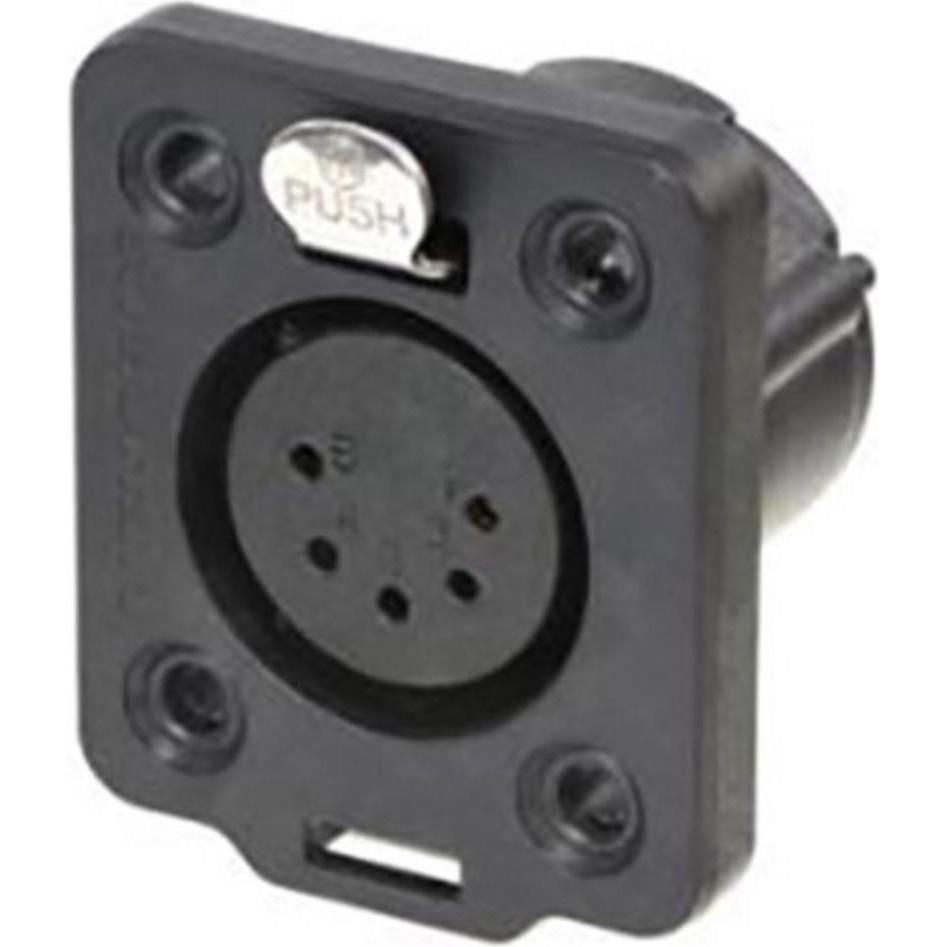 Neutrik NC5FDX-TOP 5-Pol Einbaubuchse, Audio Stecker, Schwarz