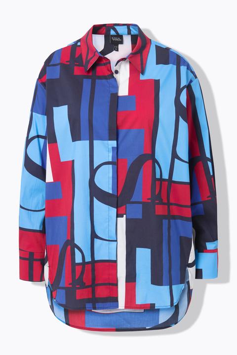 Immagine prodotto Ulla Popken Camicia, blocchi di colore, oversize, collo a camicia, manica lunga (60)