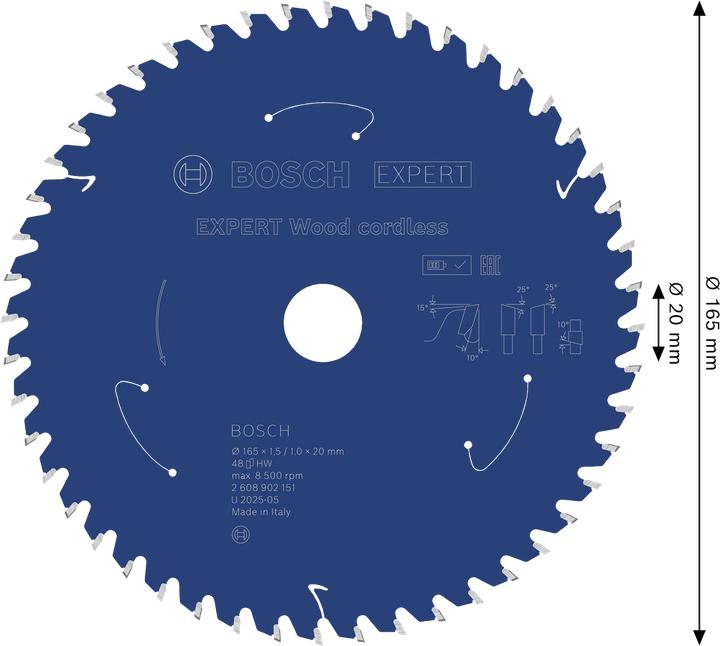 Actual product image Freund EXPERT Wood Kreissägeblatt, 165x20 mm, T48