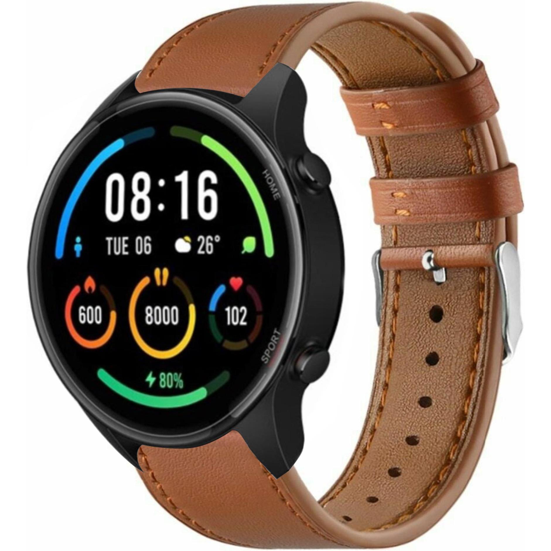 Thumbnail - Strap-it Lederarmband (Leder, Xiaomi Mi Watch), Uhrenarmband, Braun