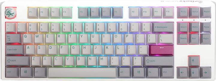 Ducky One 3 Mist Grey TKL Gaming Tastatur, RGB LED - MX-Blue (DE, Kabelgebunden)