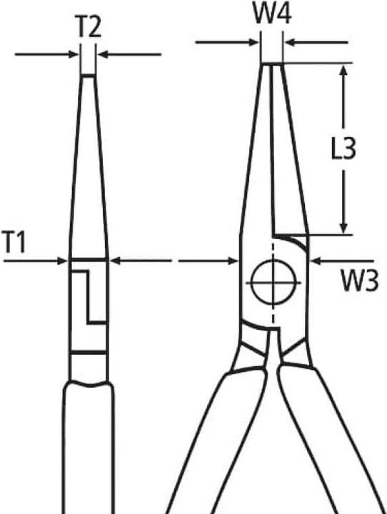 Produktbild Knipex Flachrundzange mit Schneide (200 mm)