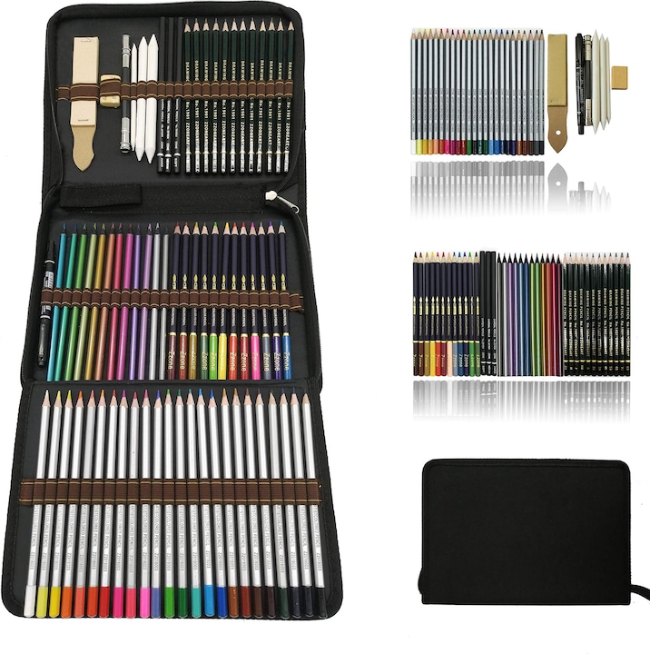 Actual product image Zzoneart Coloured pencil set (Multicolor, 73 x)