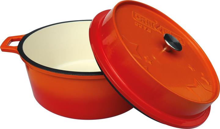 Produktbild Grillfürst Dutch Oven ohne Füsse - emailliert - DO7,5 - orange
