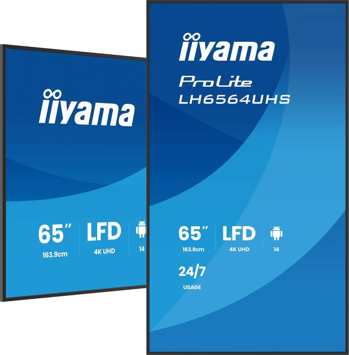 Actual product image iiyama 164.0cm(65") LH6564UHS-B1AG 16:9 2xHDMI+USB-C (Speditionsversand) (3840 x 2160 Pixels, 65")