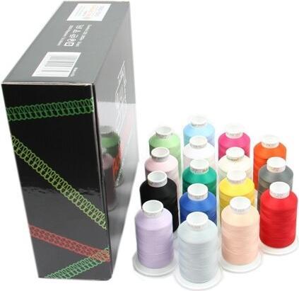 Image du produit Overlock Bauschgarn Nähgarn 16 x 1000m Box, Stärke 120, 100% Polyester (1000 m)