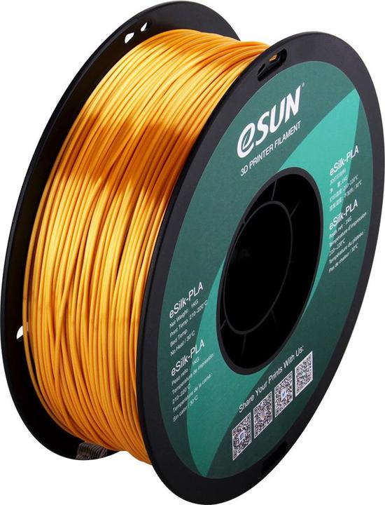 Produktbild eSUN eSilk-PLA 1,75mm Gold 1kg 3D Filament (PLA, 1.75 mm, 1000 g, Gelb)