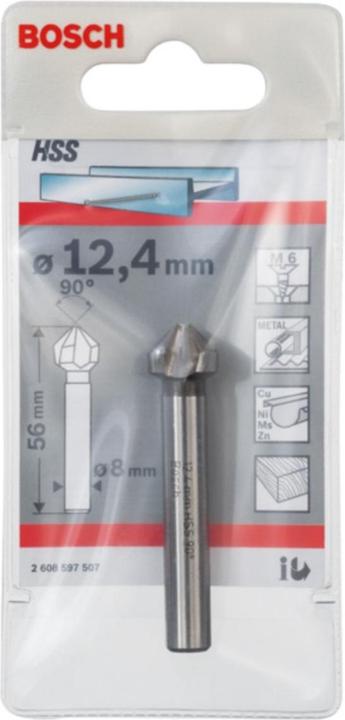 Actual product image Bosch Professional Zubehör PRO Soft Metal HSS countersink, 12.4 x 56 mm, M6 (8 mm)
