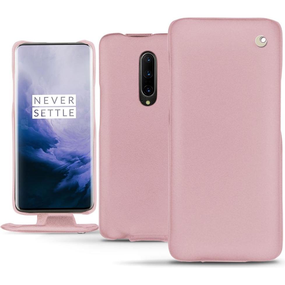 Noreve Lederschutzhülle vertikal (OnePlus 7 Pro), Smartphone Hülle, Rosa