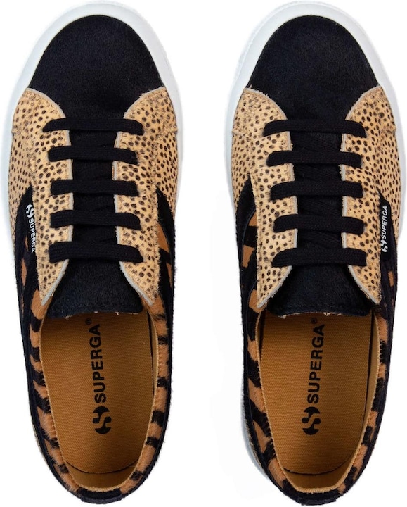 Actual product image Superga Womens/Ladies Cheetah & Zebra Print Cowhide Leather Trainers (35)