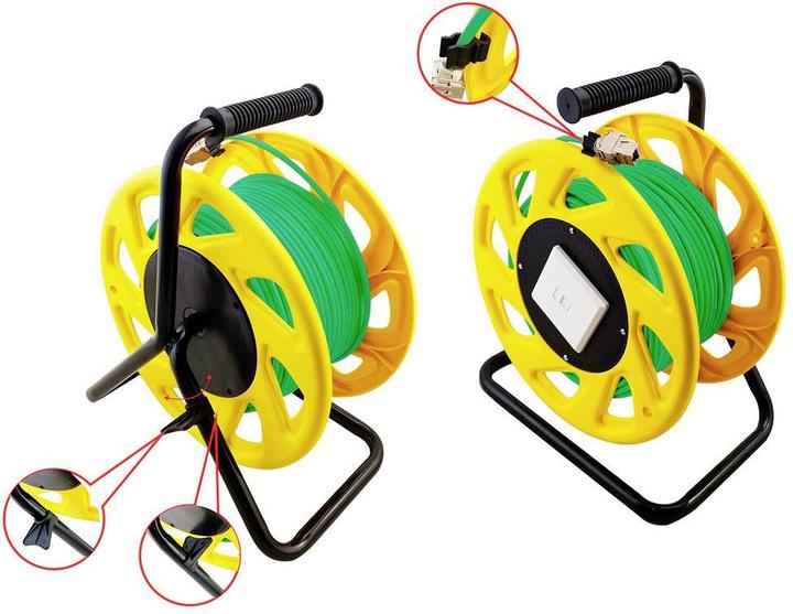 Produktbild LogiLink Mobile Kabeltrommel Cat.7 S/FTP, PUR, 60 m (S/FTP, CAT7, 60 m)