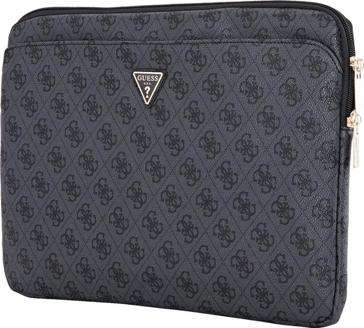 Actual product image Guess Bag Sleeve 14" 4G Zipper Pocket Triangle Logo black (14")
