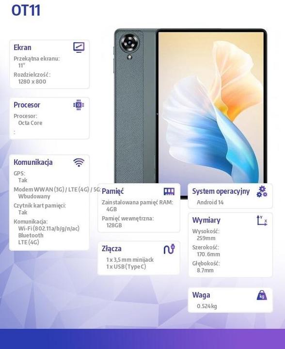 Image du produit Oukitel OT11 (Tablette 4G - 11" - 128 Go, 4 Go RAM) Gris (4G, 10.98", 128 Go, Gris)
