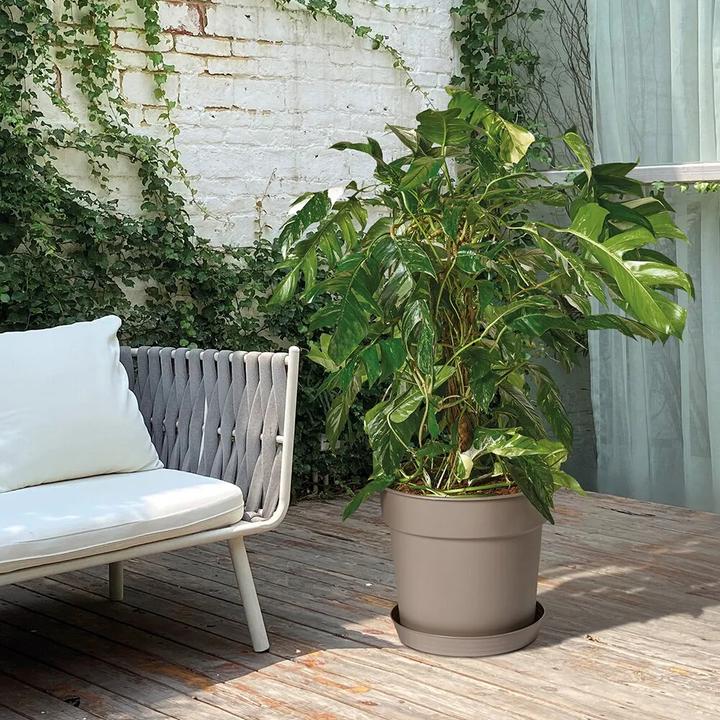 Actual product image Euro3plast Planter Tellus Ø 35 cm taupe Greener (35 x 31 cm)