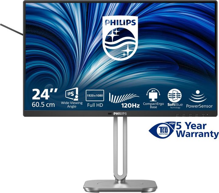 Actual product image Philips 24B2N4200/00 60,45cm 23,8Zoll 1920x1080 VGA HDMI DP USB (1920 x 1080 pixels, 23.80")