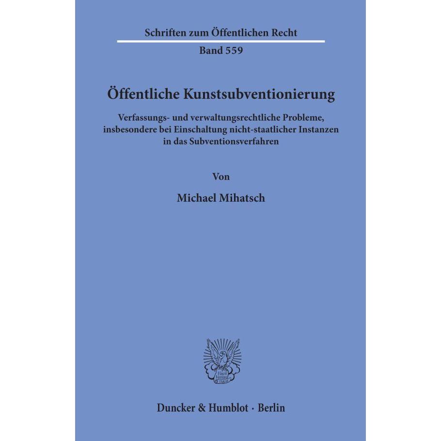 Öffentliche Kunstsubventionierung., Fachbücher