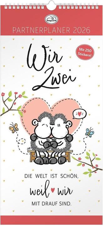 Sheepworld Planer für Zwei 2026.74437 (23 x 49 cm, Deutsch)