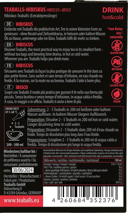 Actual product image Teaballs Hibiscus Black Selection 30-75 cups (73 g)