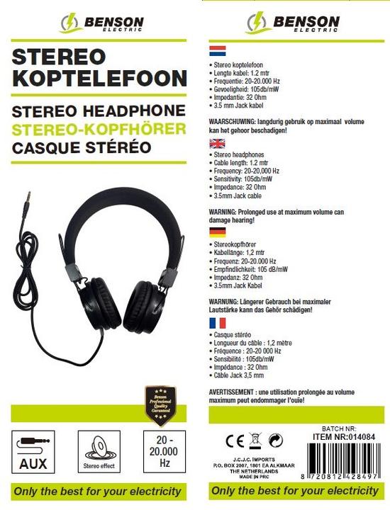 Produktbild Benson Electric Kopfhörer-Stereoanlage (Kabelgebunden)