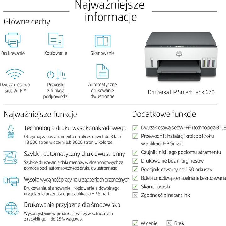 Image du produit HP Smart Tank 670 Thermique jet d'encre DPI par minute WLAN (Thermodirecte, Couleur)