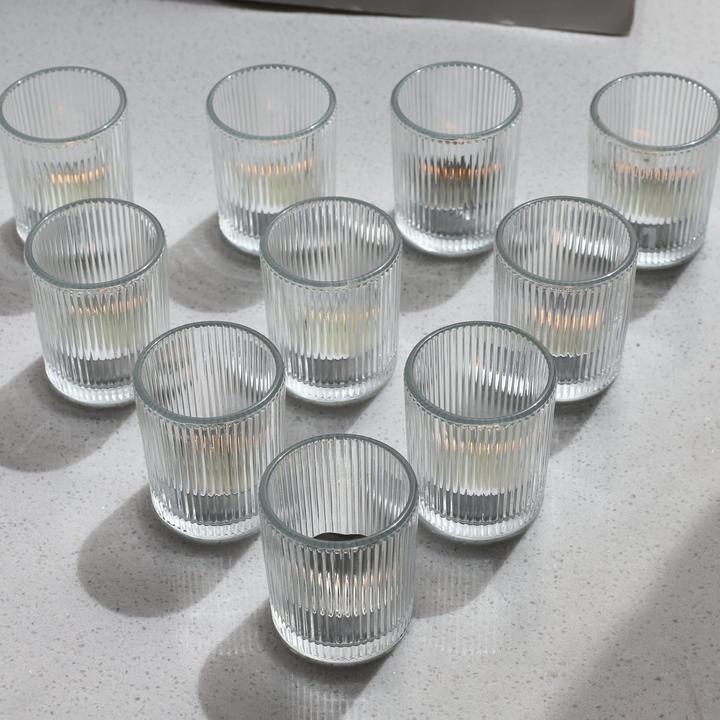 Actual product image Vohocandle Teelichthalter-Set, Glas (12 Stück, Vintage Design)