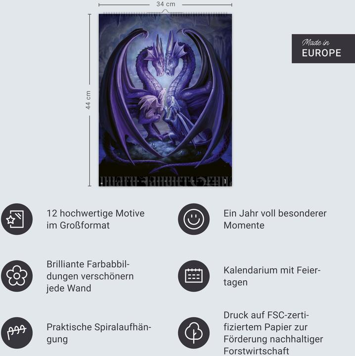 Immagine prodotto Anne Stokes: Mystic World Posterkalender 2026 (34 x 44 cm)