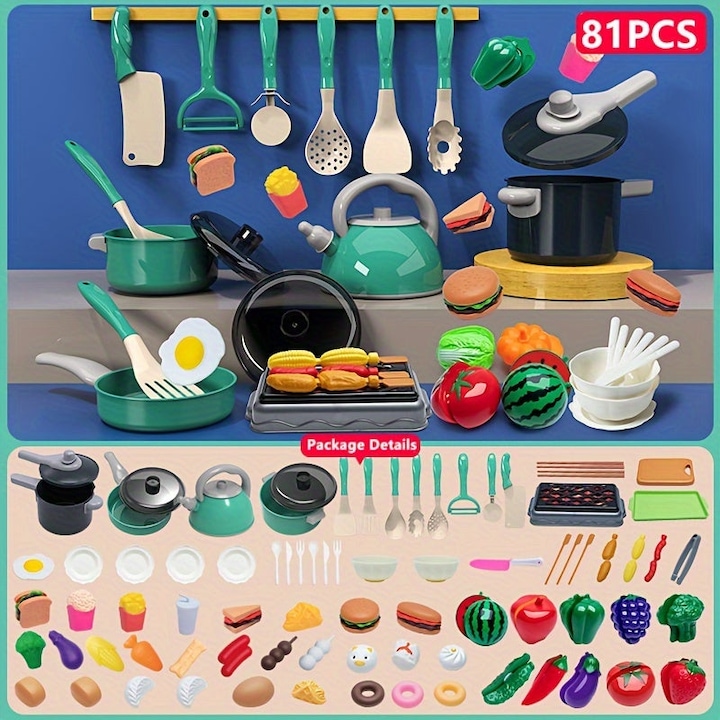 Actual product image Activity Board Children's toys for the kitchen, pretend play and role play, cooking utensils for boys and girls