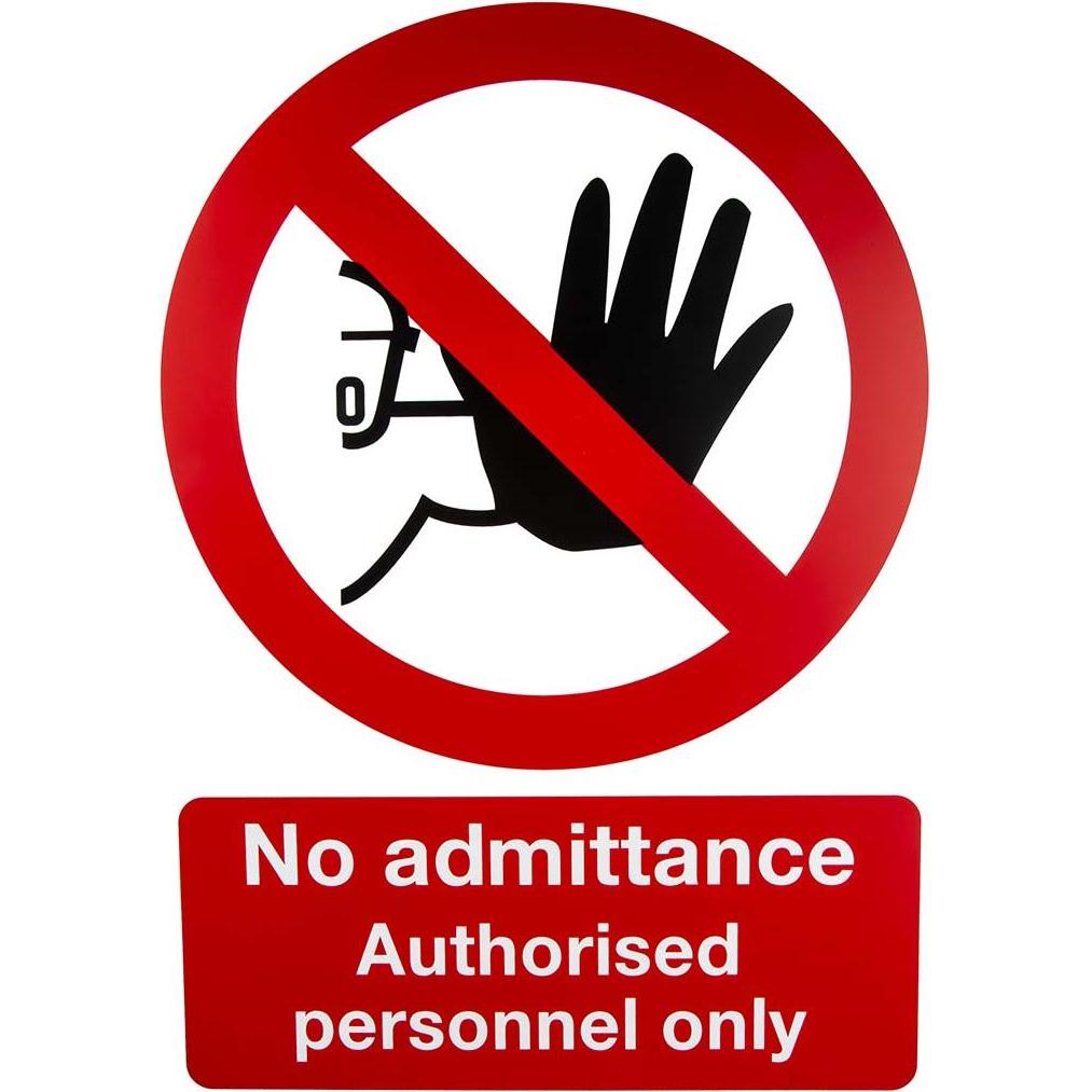 Rs Pro, Sicherheitskennzeichnung, Verbotszeichen, Englisch, Kein Zutritt, No Admittance Authorised Personnel Only, 420 m...