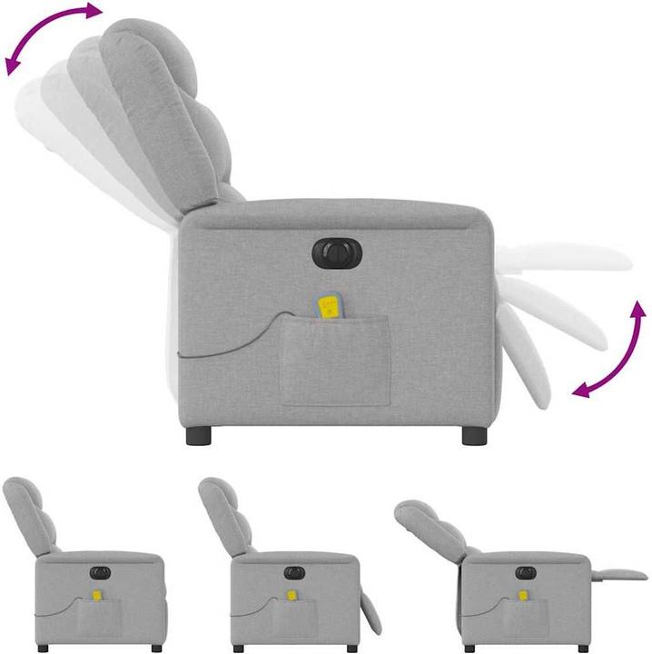 Immagine prodotto vidaXL Poltrona massaggiante elettrica in tessuto grigio nuvola