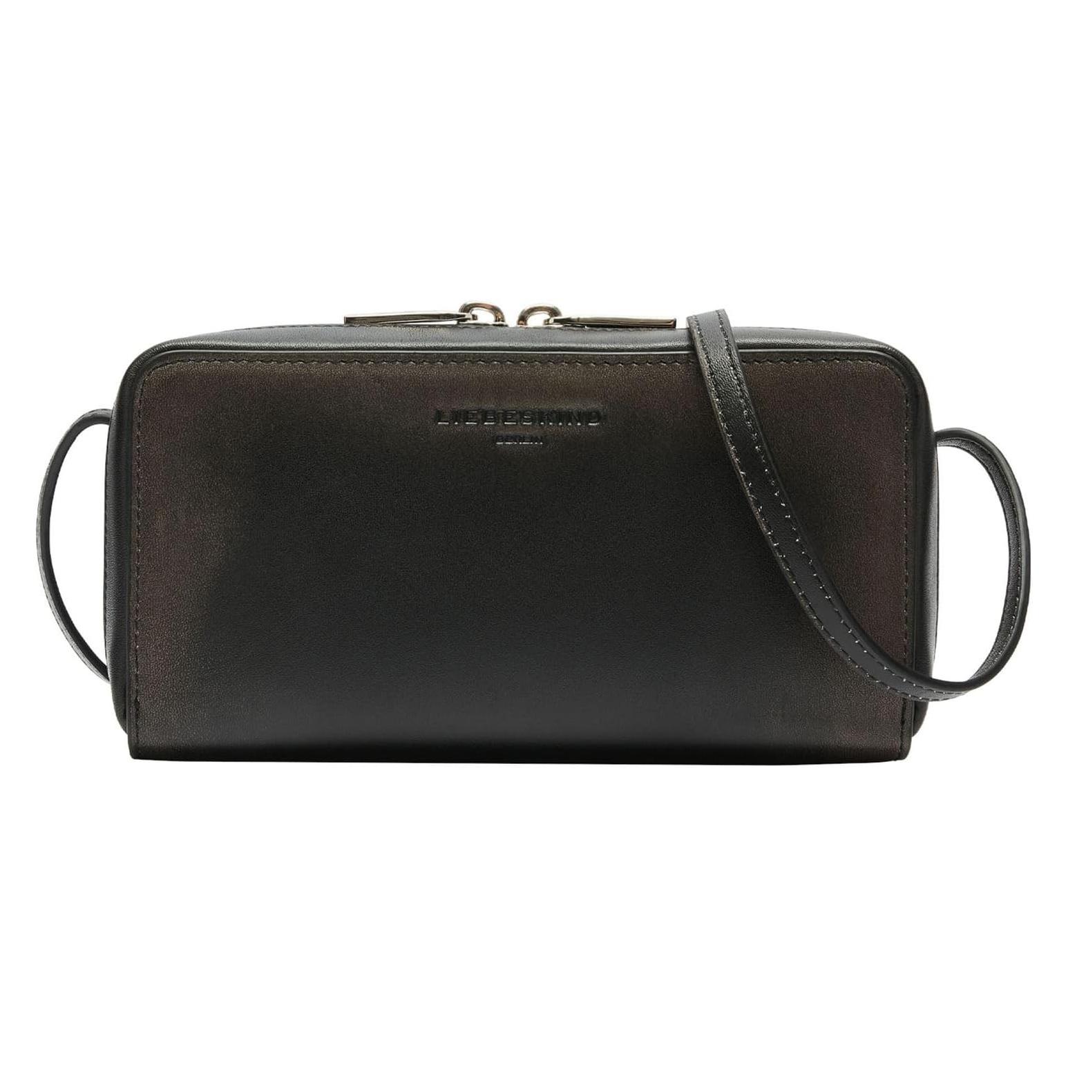 Liebeskind Berlin, Vrouwen, Handtas, Crossbody Kleine Crossbody-Bag Aus Festem Leder, Zwart, Bruin