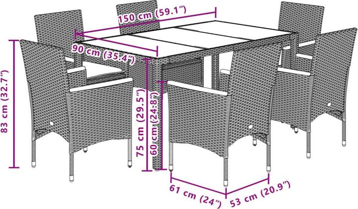 Produktbild vidaXL Garten Essgruppe