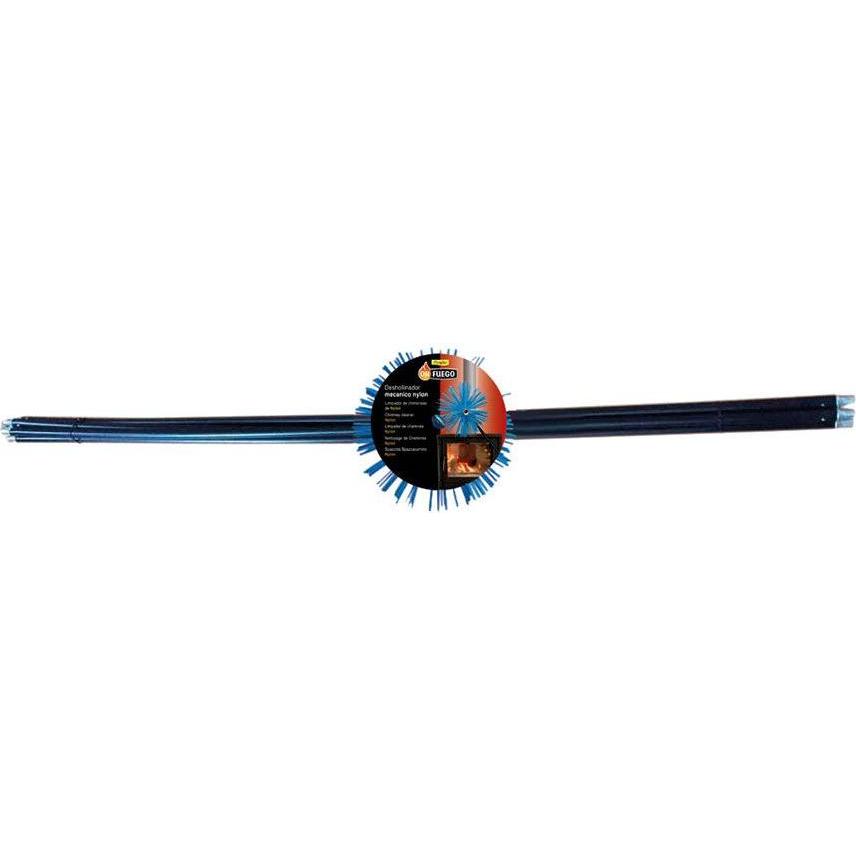 Flower, Accessori per camino, Okfuego mechanical chimney sweep kit 4 x rod 1.40 m (total length 5.6 m) + nylon hedgehog 200 mm