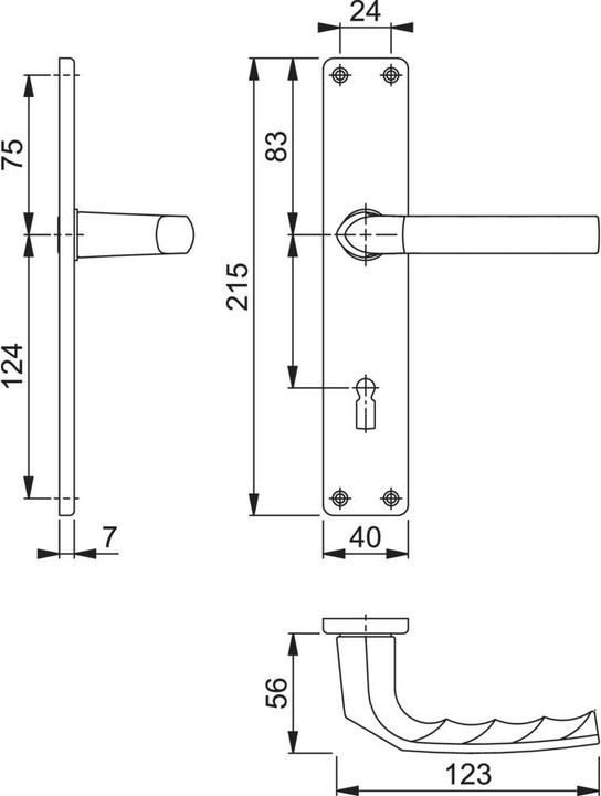 Produktbild Hoppe Langschildgarnitur (Türschildgarnitur)