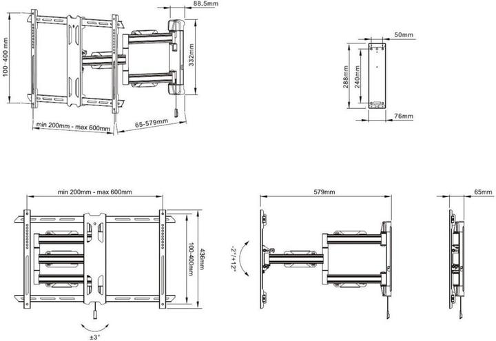 Immagine prodotto Multibrackets MB Supporto per esterni 70, resistente alla corrosione (Muro, 40 kg, 40" - 55")