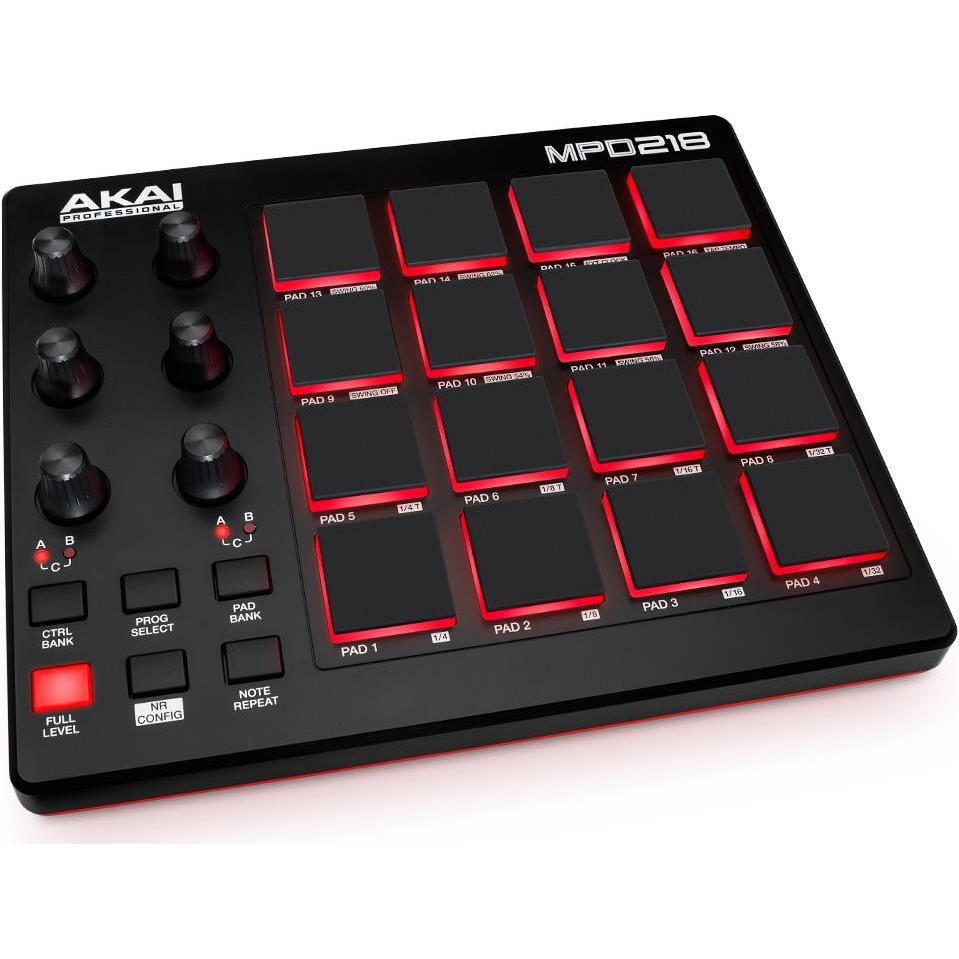 Thumbnail - Akai Professional Mpd218 (Controller), MIDI Controller, Schwarz, Rot