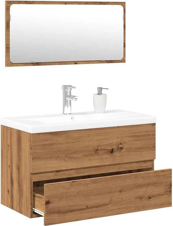 Produktbild VidaXL Badmöbel-Set Artisan-Eiche Holzwerkstoff Badmöbelset Badezimmerschrank