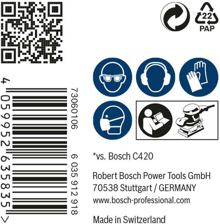 Image du produit Bosch Professional Zubehör EXPERT M480 Filet abrasif, 80 x 133 mm, G 180, 50 pièces (180)