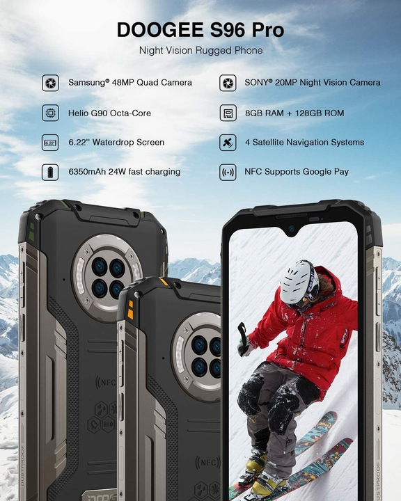 Produktbild Doogee S96 Pro (128 GB, Fire Orange, 6.22", Dual SIM + SD, 48 Mpx, 4G)