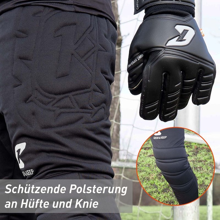 Produktbild Catch & Keep Torwarthose Flight Protection Gr. M Schwarz Fussball Goalie Torwart Trainingshose (M)